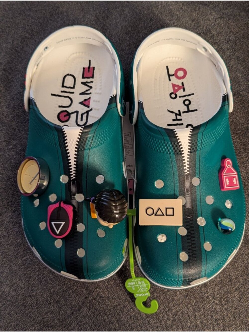 Netflix Squid Game Crocs Classic Clog Green/White Unisex Size M7/W9 With Themed